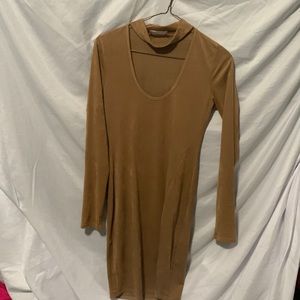 Black Bead tan dress